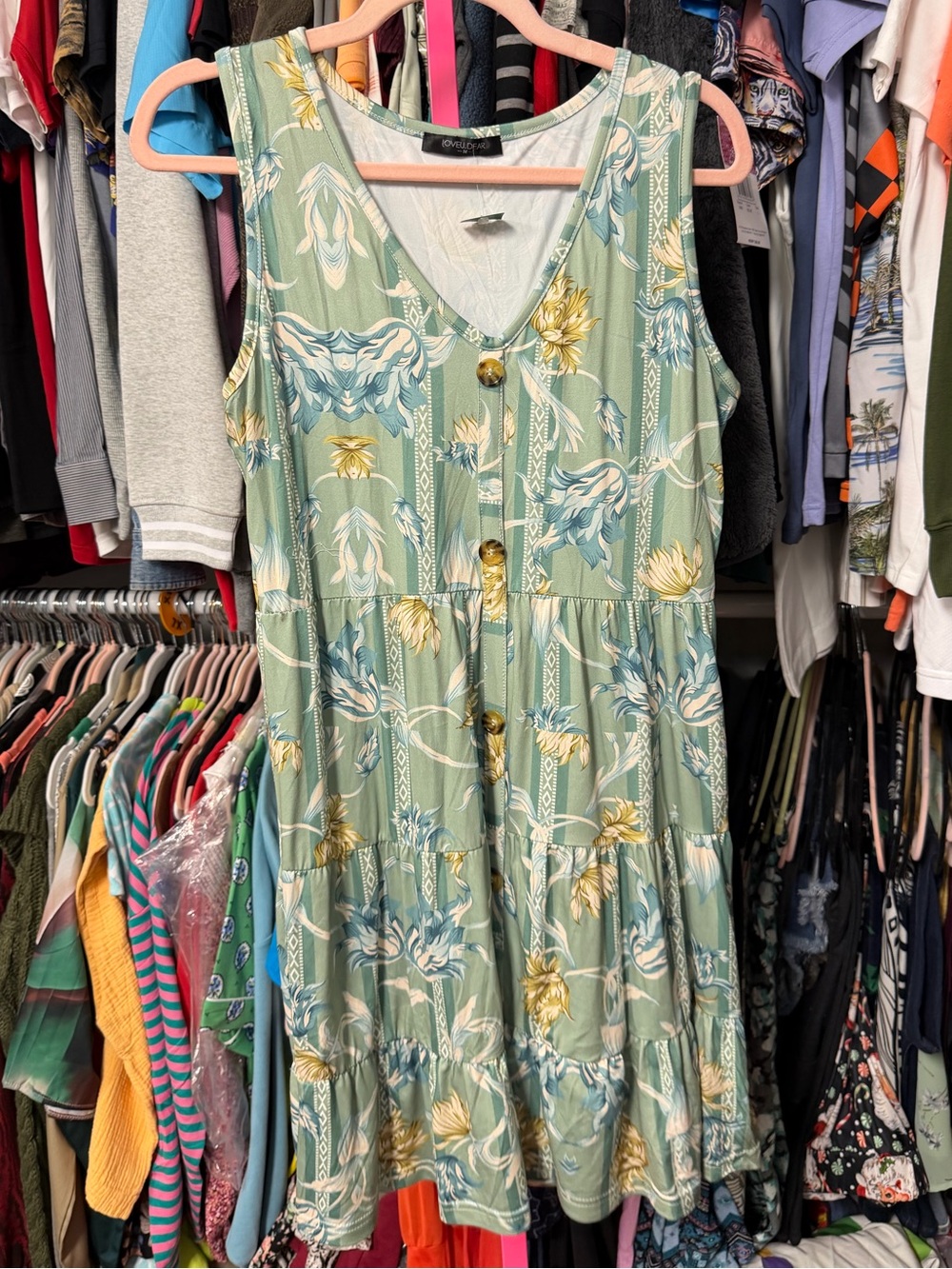 Loveu dear women’s size medium sundress Sage green floral